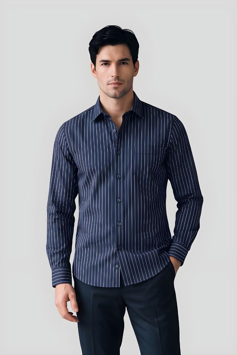 Blue Stripe Pure Cotton Shirt