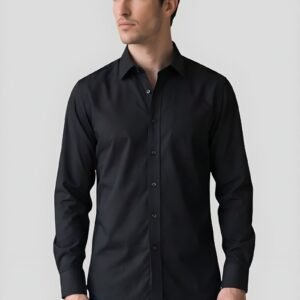 Black Solid Pure Cotton Shirt