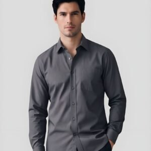 Charcol Solid Pure Cotton Shirt