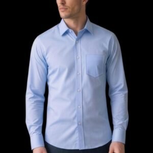 Icy Blue Solid Pure Cotton Shirt